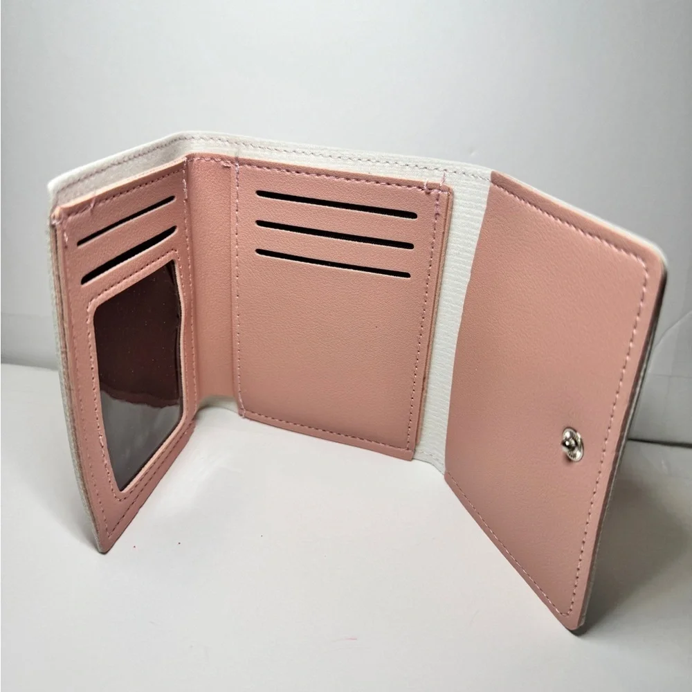 Sanrio Hello Kitty Pink Wallet Pink checkered dress tri-fold wallet NWT